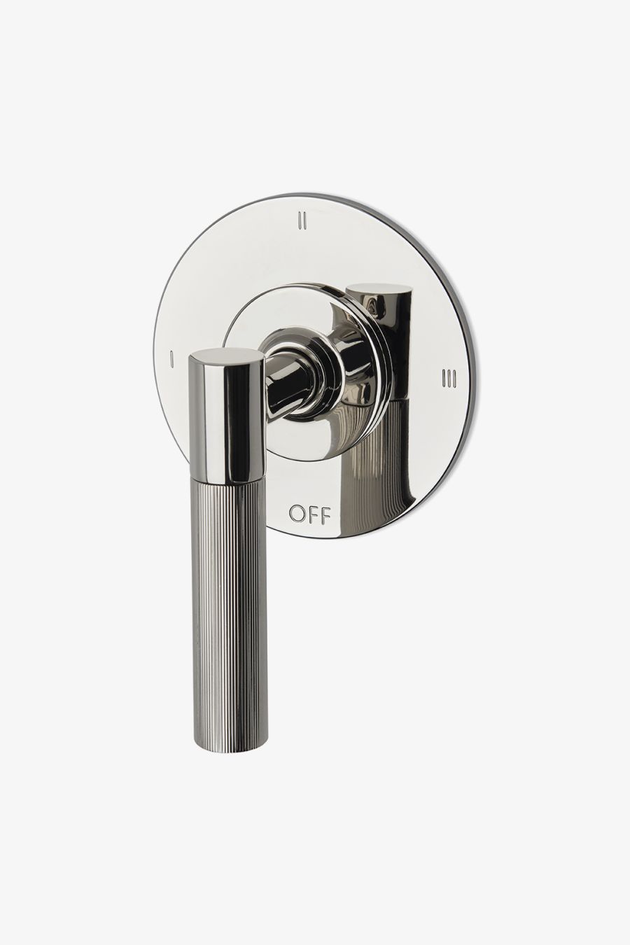 Bond Tandem Series Three Way Thermostatic Diverter Trim with Roman Numerals and Guilloche Lines Lever Handle